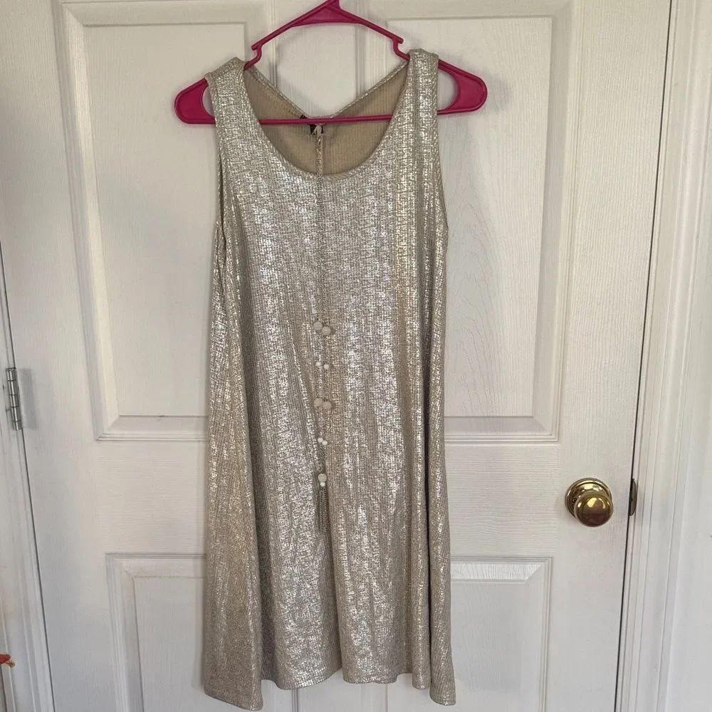Espresso Gold and Silver Knit Top